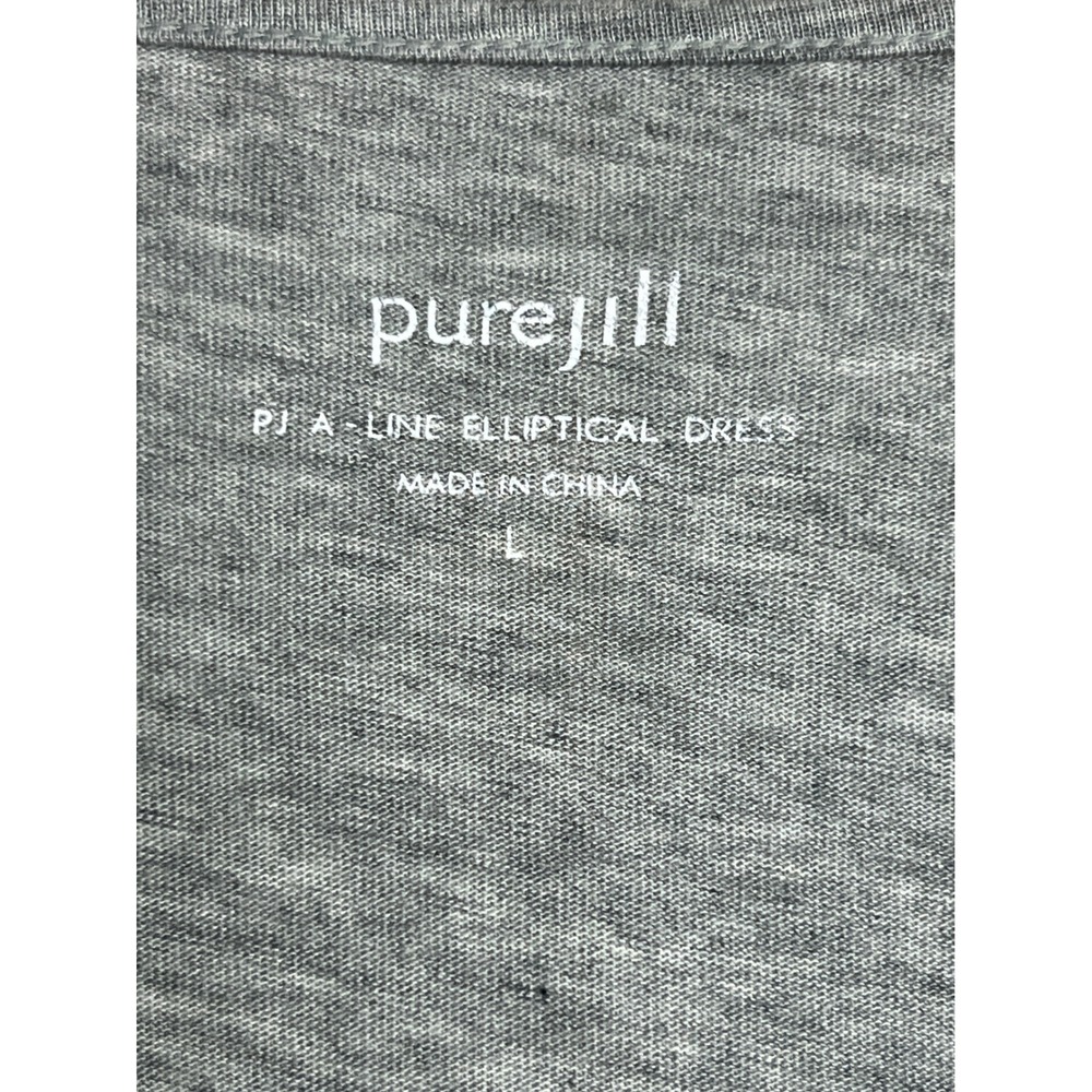 J. Jill Pure Jill A-Line Elliptical Dress Women L Gray Cotton Modal PJ Dress D34 - Picture 2 of 7